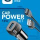 Cellularline USB Car Charger Kit 18W - USB-C - Huawei, Xiaomi, Wiko, Asus and other smartphone Caricabatterie da auto adattivo 18W con cavo USB-C 2