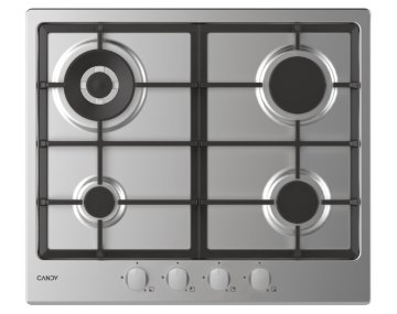Candy Timeless CHG6BR4WX Acciaio inox Da incasso 60 cm Gas 4 Fornello(i)