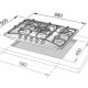 De’Longhi PFI 57 GH piano cottura Acciaio inox Da incasso 68 cm Gas 5 Fornello(i) 3