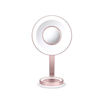 BaByliss LED Beauty Mirror specchietto per trucco Libera installazione Rotondo Rosa