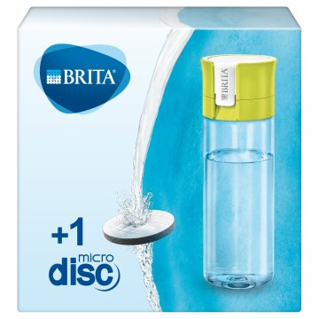 Brita Fill&Go Bottle Filtr Lime Bottiglia per filtrare l'acqua Lime, Trasparente