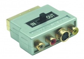 G&BL SC838 cavo e adattatore video SCART (21-pin) 3 x RCA + S-Video Grigio