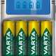Varta LCD charger AA & AAA (Batterie ricaricabili NiMH incl. 4x AA 2600 mAh accu & AC adattatore & 12 V adattatore & cavo USB),Grigio 2