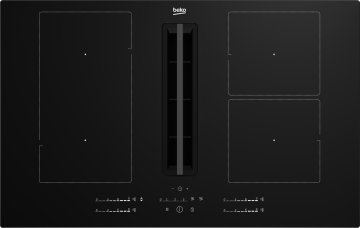 Beko HIXI 84700 UF Nero Da incasso 80 cm Piano cottura a induzione 4 Fornello(i) Cappa da incasso