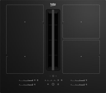 Beko HIXI 64700 UF Nero Da incasso 60 cm Piano cottura a induzione 4 Fornello(i) Cappa da incasso