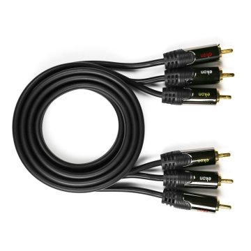 Ekon ECV3RCAMET15MMG cavo video composito 1,5 m RCA Nero