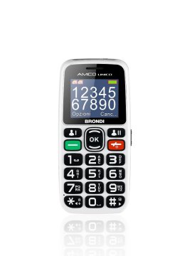 Brondi Amico Unico 4,57 cm (1.8") Nero, Bianco Telefono di livello base