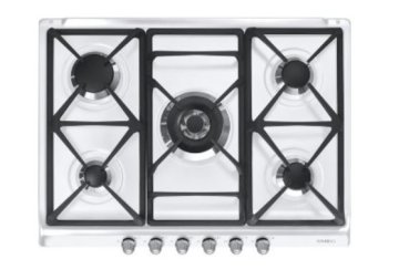 Smeg Cortina SR775BS1 piano cottura Bianco Da incasso 70 cm Gas 5 Fornello(i)