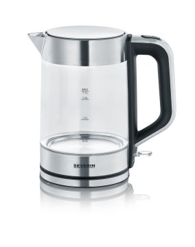 Severin WK 3420 bollitore elettrico 1,7 L 2200 W Nero, Acciaio inox, Trasparente