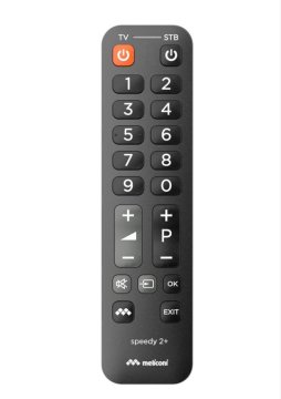 Meliconi Speedy 2+ telecomando IR Wireless TV, Sintonizzatore TV, Set-top box TV Pulsanti