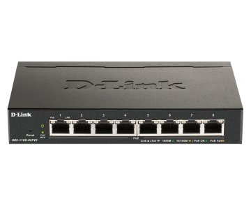 D-Link DGS-1100-08PV2 Gestito L2/L3 Gigabit Ethernet (10/100/1000) Supporto Power over Ethernet (PoE) Nero