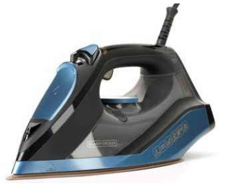 Nero & Decker BXIR2801E Ferro da stiro a secco e a vapore Piastra in Ceramica 2800 W Nero, Blu