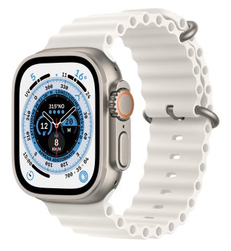 Apple Watch Ultra GPS + Cellular, 49mm Cassa in Titanio con Cinturino Band Ocean Bianco