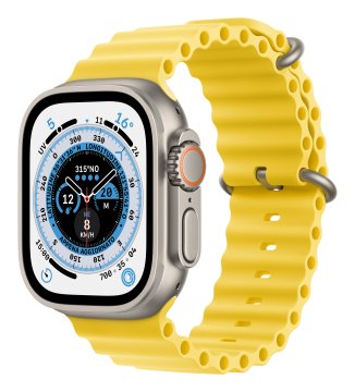 Apple Watch Ultra GPS + Cellular, 49mm Cassa in Titanio con Cinturino Band Ocean Giallo