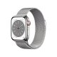 Apple Watch Series 8 GPS + Cellular 41mm Cassa in Acciaio Inossidabile color Argento con Argento Milanese Loop 2