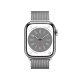 Apple Watch Series 8 GPS + Cellular 41mm Cassa in Acciaio Inossidabile color Argento con Argento Milanese Loop 3