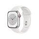 Apple Watch Series 8 GPS + Cellular 41mm Cassa in Alluminio color Argento con Cinturino Sport Band Bianco - Regular 2