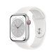 Apple Watch Series 8 GPS + Cellular 45mm Cassa in Alluminio color Argento con Cinturino Sport Band Bianco - Regular 2