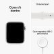 Apple Watch SE GPS + Cellular 44mm Cassa in Alluminio color Argento con Cinturino Sport Band Bianco - Regular 9