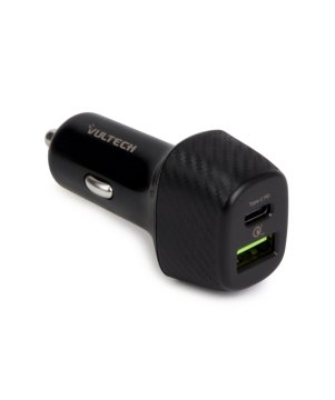 Vultech Caricatore Da auto doppia uscita USB Quick Charge 3.0 (18W) + Type-C (27W) Power Delivery 45W