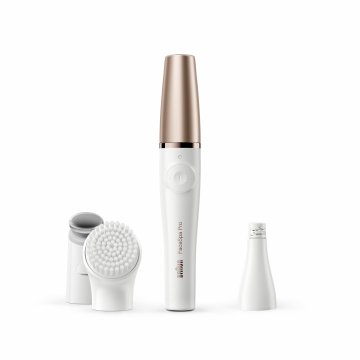 Braun FaceSpa Pro SE911, Bellezza Viso Epilatore Tutto-In-Uno, Incluso Epilatore Per Il Viso Con Dieci Micro Fori, Testina Tonificante E Spazzola Di Pulizia, Ricaricabile Con 90 Minuti Di Uso Senza Fi