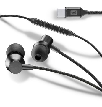 Cellularline SPARROW Auricolari in-ear con finiture metalliche, remote control e connettore USB-C