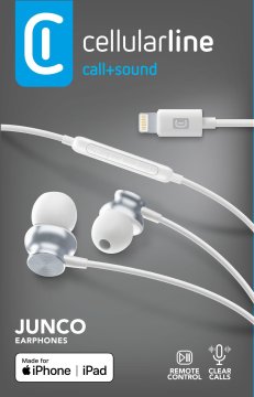 Cellularline JUNCO Auricolari in-ear in metallo con microfono e remote control compatibile con iPhone