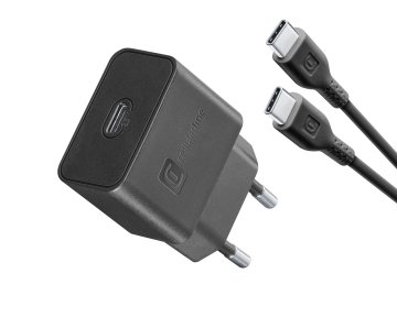 Cellularline Super Fast Charger Kit 25W - USB-C to USB-C - Samsung Caricabatterie da rete Super Fast Charge PD 25W con cavo USB-C to USB-C