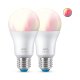 WiZ Lampadina Smart Dimmerabile Luce Bianca o Colorata Attacco E27 60W Goccia 2Pezzi 2