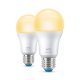 WiZ Lampadina Smart Dimmerabile Luce Bianca Calda AttaccoE27 60W Goccia 2Pezzi 2