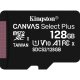 Kingston Technology Scheda micSDXC Canvas Select Plus 100R A1 C10 da 128GB + adattatore 4