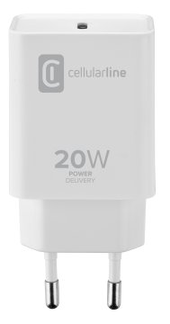 Cellularline USB-C Charger 20W - iPad (2020), iPad Pro (2018 or later) and iPad Air (2020) Caricabatterie da rete USB-C 20W per la carica alla massima velocità di iPad (2020), iPad Pro (2018 e success