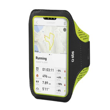 SBS Fascia da braccio running XXXL per smartphone fino a 6,7" con finestra touch