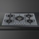 Smeg Cucina PV275S piano cottura Argento Da incasso 72 cm Gas 5 Fornello(i) 5
