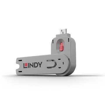 Lindy 40620 clip sicura Chiave bloccaporta USB tipo A Rosa Acrilonitrile butadiene stirene (ABS) 1 pz