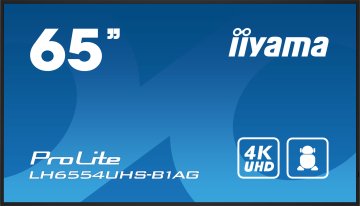 iiyama LH6554UHS-B1AG visualizzatore di messaggi Pannello piatto per segnaletica digitale 165,1 cm (65") LCD Wi-Fi 500 cd/m² 4K Ultra HD Nero Processore integrato Android 11 24/7