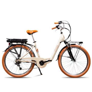 EMG City-bike vintage Audrey con ruota da 26", freni V-brake, motore 250W batteria ultra slim 13Ah, cambio Shimano