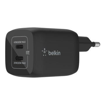 Belkin CARICABATTERIE DA PARETE DOPPIO GAN USB-C PPS 65W