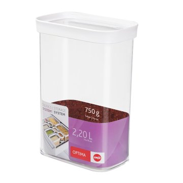EMSA Optima Rettangolare Scatola 2,2 L Trasparente, Bianco