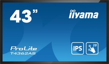 iiyama T4362AS-B1 visualizzatore di messaggi Pannello piatto interattivo 108 cm (42.5") IPS 500 cd/m² 4K Ultra HD Nero Touch screen Processore integrato Android 8.0 24/7