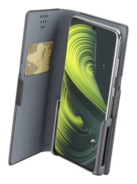 Cellularline Slide & Click - L: (Misure max telefono: 90mm X 170mm) Custodia a libro multicompatibile effetto pelle