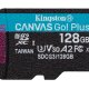 Kingston Technology Scheda microSDXC Canvas Go Plus 170R A2 U3 V30 da 128GB + adattatore 4