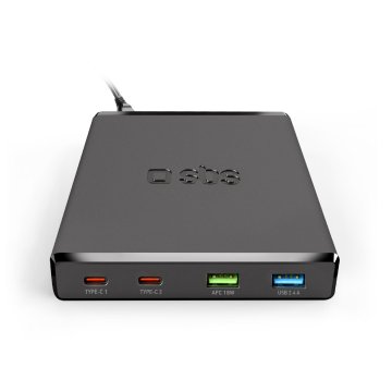SBS TETR3USBTCPD75GNW Caricabatterie per dispositivi mobili Cuffie, Telefono cellulare, Computer portatile, Altoparlante portatile, Tablet Nero AC Ricarica rapida Interno