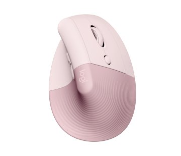 Logitech Lift Mouse Ergonomico Verticale, Senza Fili, Ricevitore Bluetooth o Logi Bolt USB, Clic Silenziosi, 4 Tasti, Compatibile con Windows / macOS / iPadOS, Laptop, PC. Rosa