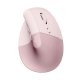 Logitech Lift Mouse Ergonomico Verticale, Senza Fili, Ricevitore Bluetooth o Logi Bolt USB, Clic Silenziosi, 4 Tasti, Compatibile con Windows / macOS / iPadOS, Laptop, PC. Rosa 2