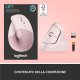 Logitech Lift Mouse Ergonomico Verticale, Senza Fili, Ricevitore Bluetooth o Logi Bolt USB, Clic Silenziosi, 4 Tasti, Compatibile con Windows / macOS / iPadOS, Laptop, PC. Rosa 15