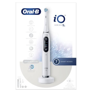 Oral-B iO Spazzolino Elettrico Ricaricabile 9S Bianco, 2 Testine, 1 Custodia Da Viaggio Ricaricabile