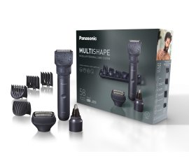 Panasonic X-SHAPE, Kit MULTISHAPE, Regolabarba/tagliacapelli/peli di corpo, naso e orecchie e rasoio, uomo, Wet&Dry, con batteria a litio, ricaricabile