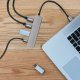 Ekon Hub in alluminio con 3 porte USB 3.0, uscita USB-C fino a 100W, porta HDMI per 4K Ultra HD 3