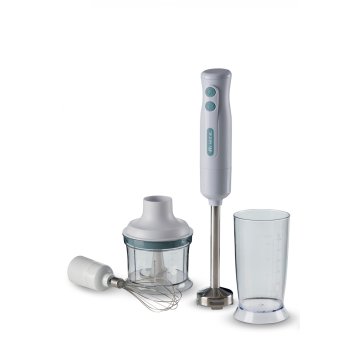 Ariete 601 Pimer 3in1, 700 W, 2 velocità, Lama in acciaio inox, Gamba removibile, Bicchiere trasparente, Bianco & Celeste
